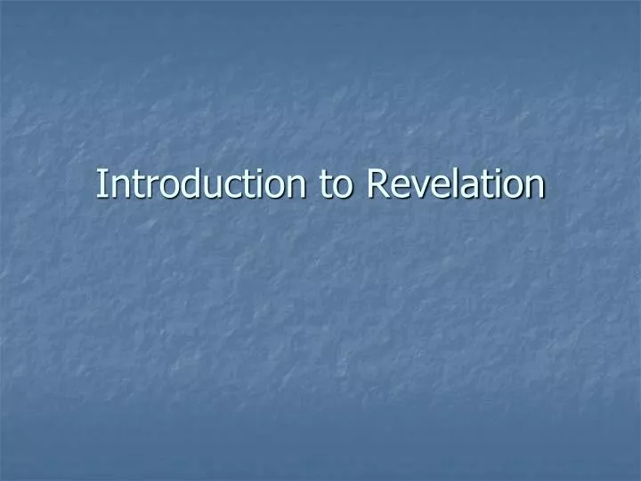 introduction to revelation