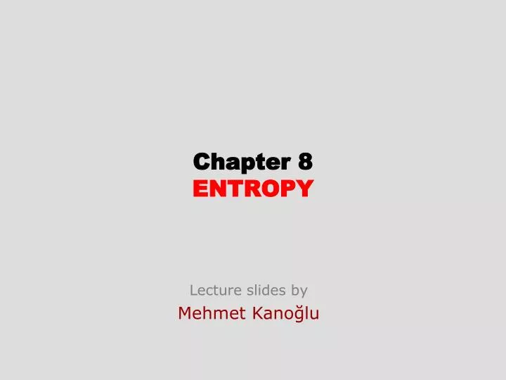 chapter 8 entropy