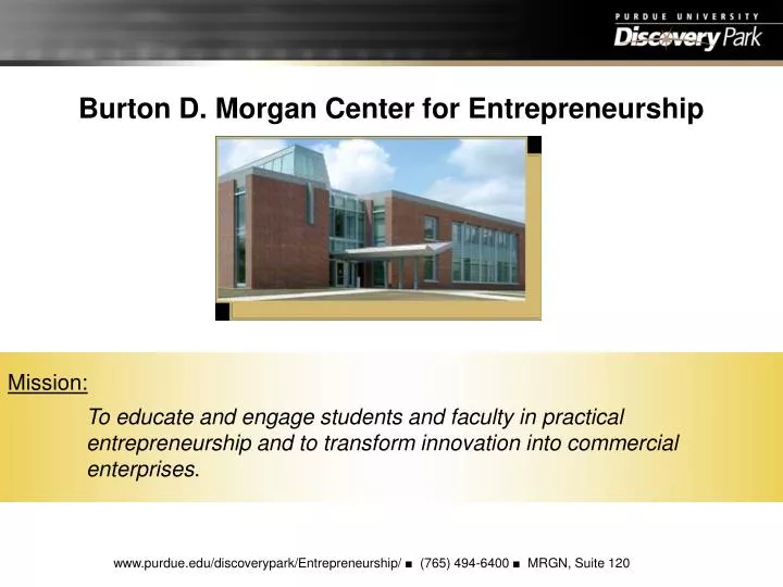 burton d morgan center for entrepreneurship