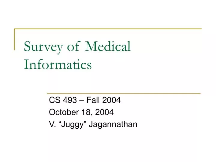 survey of medical informatics