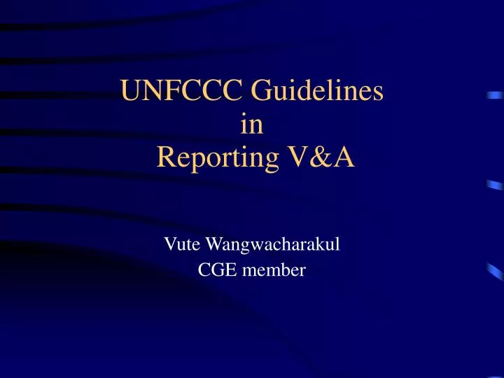 unfccc guidelines in reporting v a