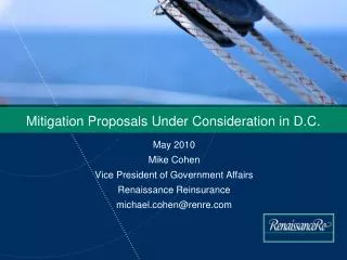 Mitigation Proposals Under Consideration in D.C.