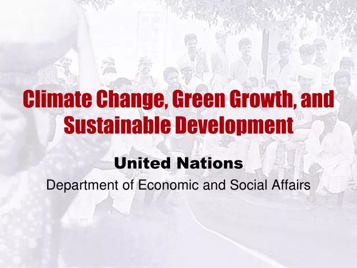 climate change green growth and sustainable development