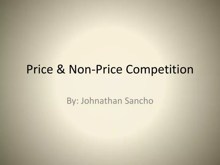 price non price competition