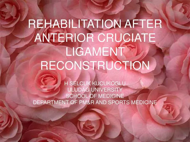 rehabilitation after anterior cruciate ligament reconstruction