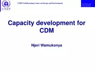 Capacity development for CDM Njeri Wamukonya