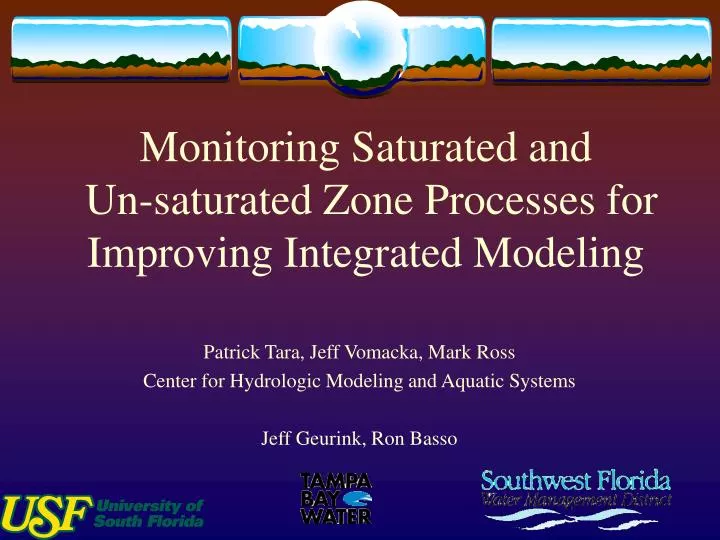 monitoring saturated and un saturated zone processes for improving integrated modeling