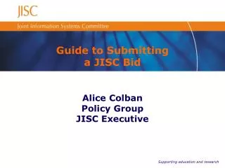 Guide to Submitting a JISC Bid