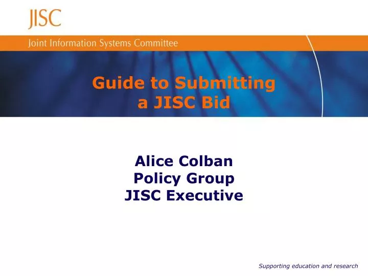 guide to submitting a jisc bid