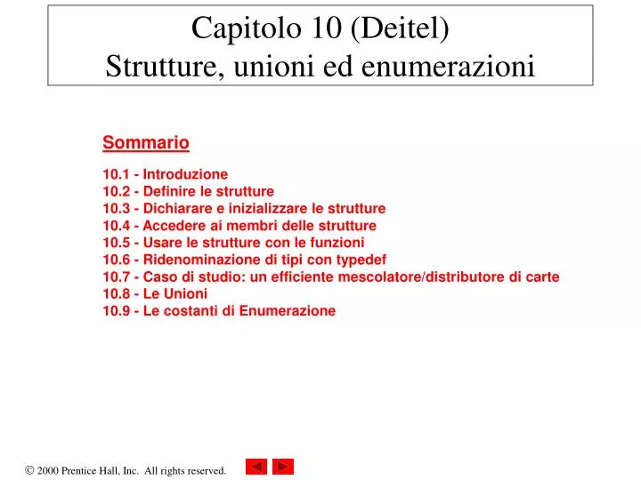 capitolo 10 deitel strutture unioni ed enumerazioni