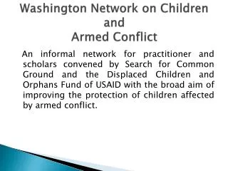 Washington Network on Children and Armed Conflict