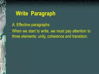 Write Paragraph