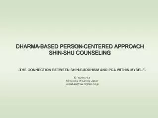 dharma based person centered approach shin shu counseling