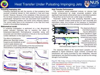 Heat Transfer Under Pulsating Impinging Jets