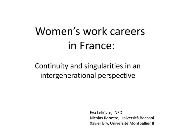 women s work careers in france