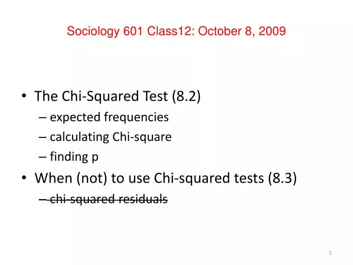 sociology 601 class12 october 8 2009