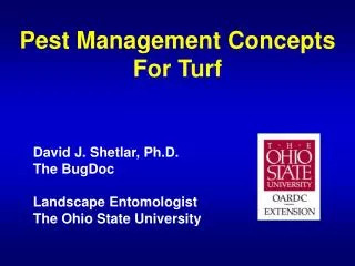 Pest Management Concepts For Turf