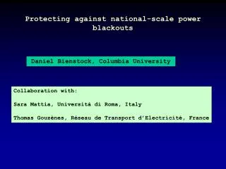 Protecting against national-scale power blackouts