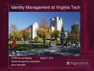 Identity Management at Virginia Tech
