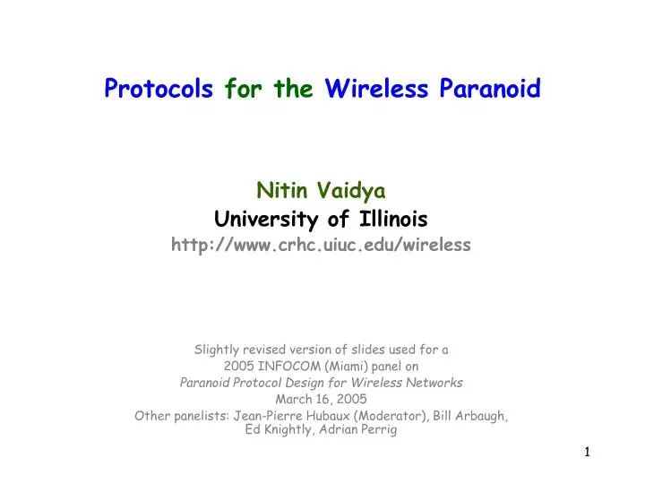 protocols for the wireless paranoid