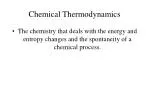 Chemical Thermodynamics - slide 1