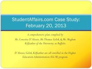 StudentAffairs.com Case Study: February 20, 2013