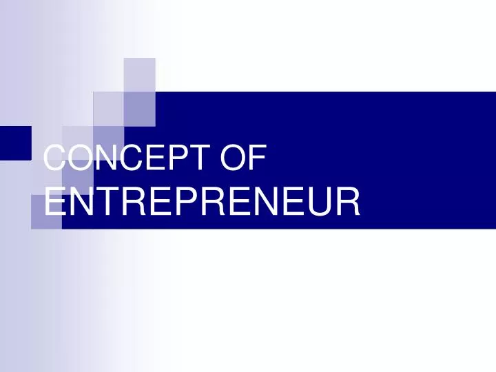concept of entrepreneur