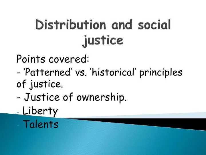 distribution and social justice