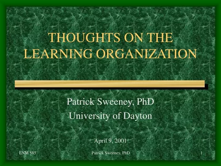thoughts on the learning organization