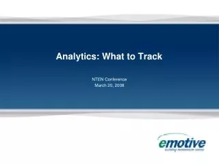 Analytics: What to Track