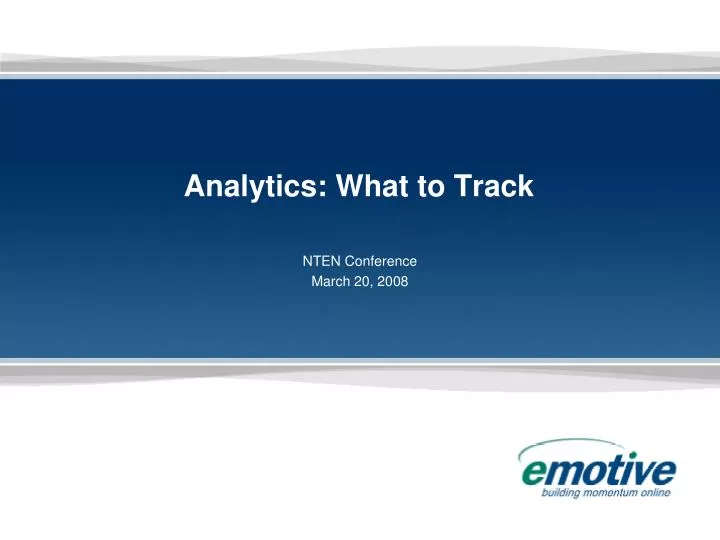 analytics what to track