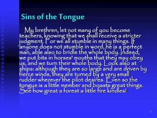 Sins of the Tongue