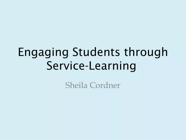 engaging students through service learning