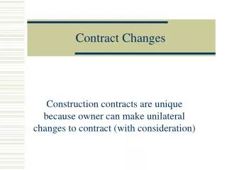 Contract Changes
