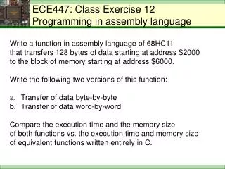 ece447 class exercise 12 programming in assembly language
