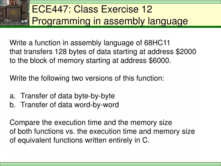 ece447 class exercise 12 programming in assembly language