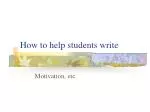 How to help students write