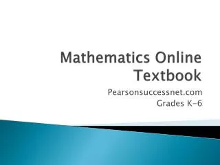 Mathematics Online Textbook