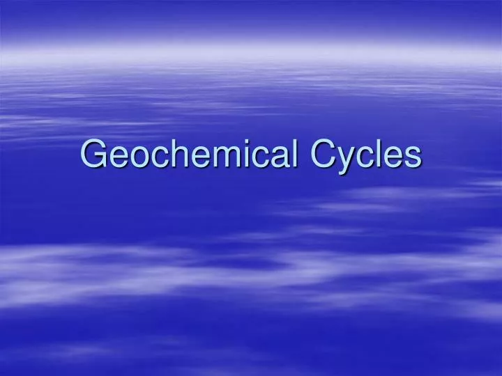 geochemical cycles
