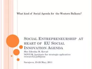 Social Entrepreneurship at heart of EU Social Innovation Agenda
