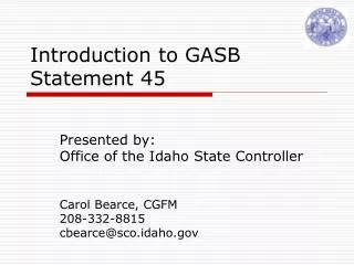 Introduction to GASB Statement 45