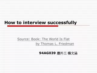 How to interview successfully