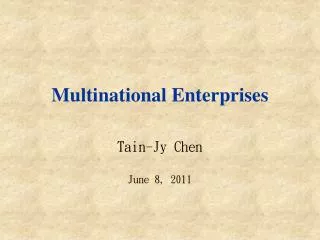Multinational Enterprises