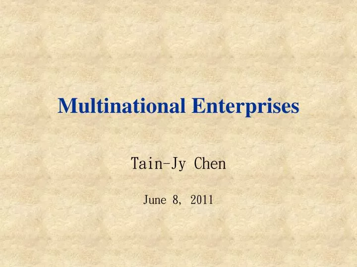 multinational enterprises