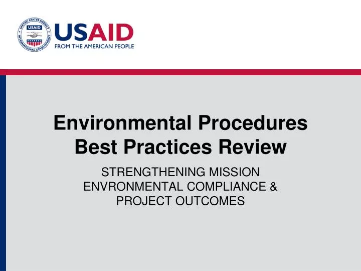 environmental procedures best practices review