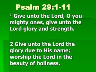 psalm 29 1 11
