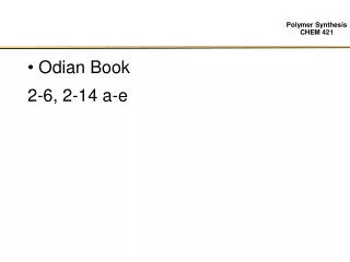 Odian Book 2-6, 2-14 a-e