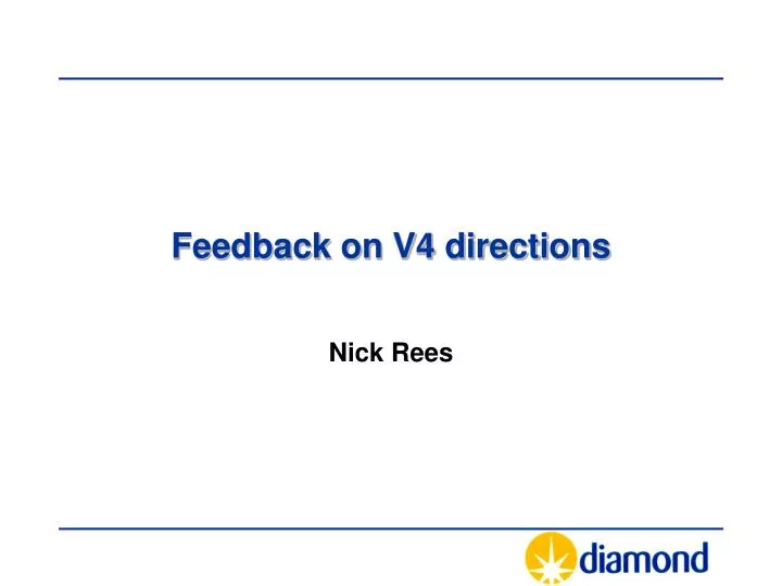 feedback on v4 directions