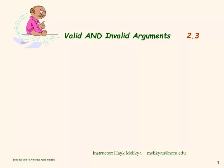 valid and invalid arguments 2 3