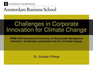 Challenges in Corporate Innovation for Climate Change